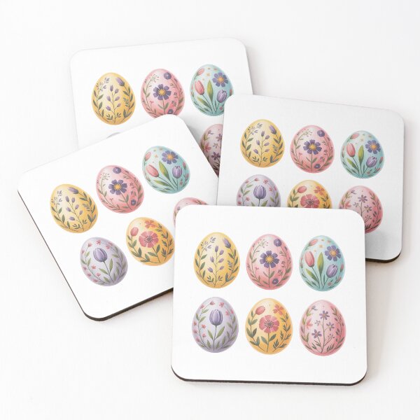 Item preview, Cute Pastel Easter Eggs With Flowers designed and sold by QuiteOrbit.