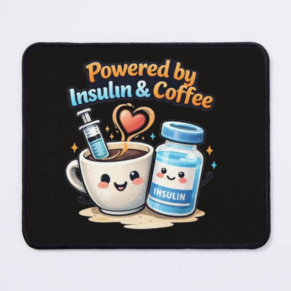 Item preview, Powered by Insulin & Coffee – Diabetes Warrior designed and sold by DiabetesPrints.