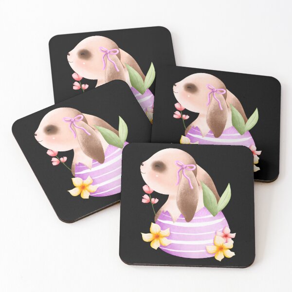 Item preview, Cute Easter Bunny Kids T-Shirt – Kawaii Watercolor Rabbit in Purple Easter Egg with Spring Flowers Toddler Easter Shirt designed and sold by FestivityFinds.