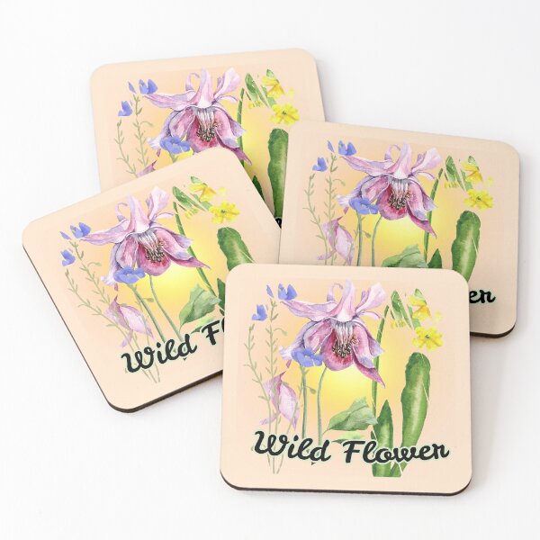 Item preview, Wildflower Glow: Ethereal Pink Columbine Watercolor designed and sold by PriyaMagic.
