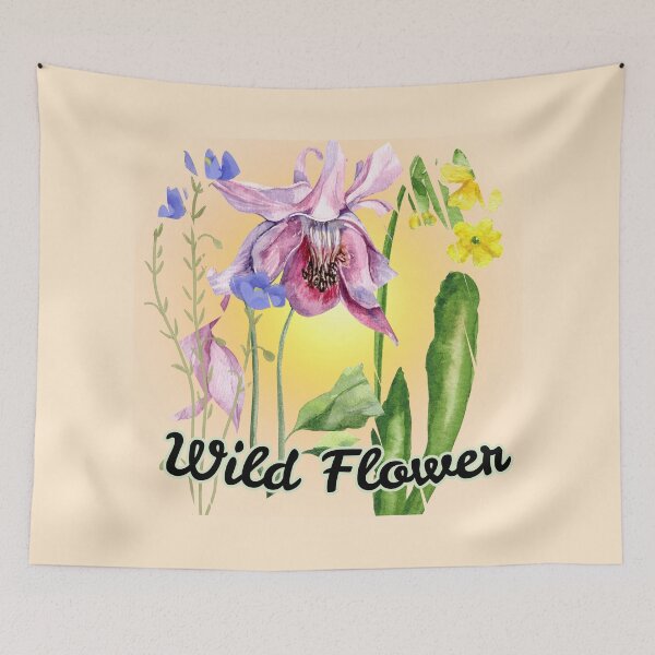 Item preview, Wildflower Glow: Ethereal Pink Columbine Watercolor designed and sold by PriyaMagic.