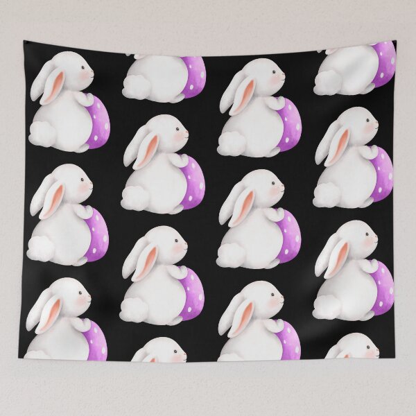 Item preview, Cute Easter Bunny Mug – Kawaii Watercolor White Rabbit with Purple Easter Egg Spring Coffee Cup Gift designed and sold by FestivityFinds.