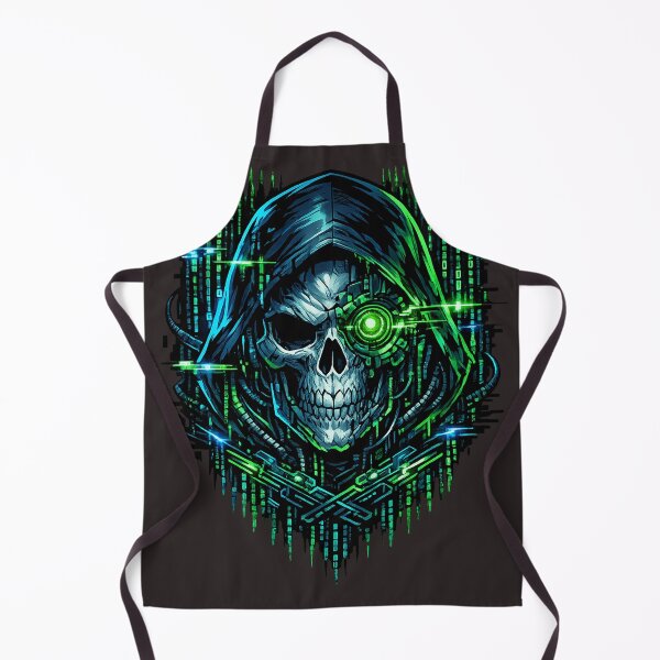 Item preview, Cyberpunk Hacker Skull Matrix Code designed and sold by Thaivi Design.