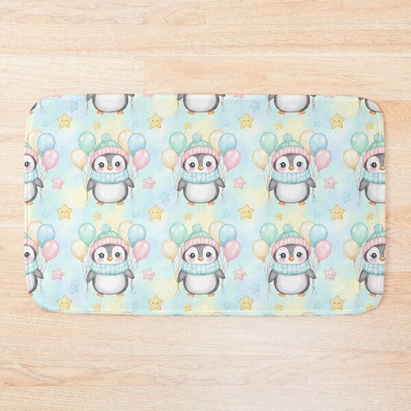 Item preview, Kawaii Penguin with Balloons Pattern designed and sold by naragon4289.