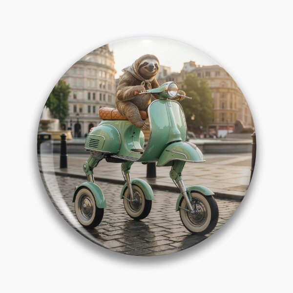 Item preview, Sloth Rides Her Three Wheel Scooter in Paris designed and sold by Tridentulus.