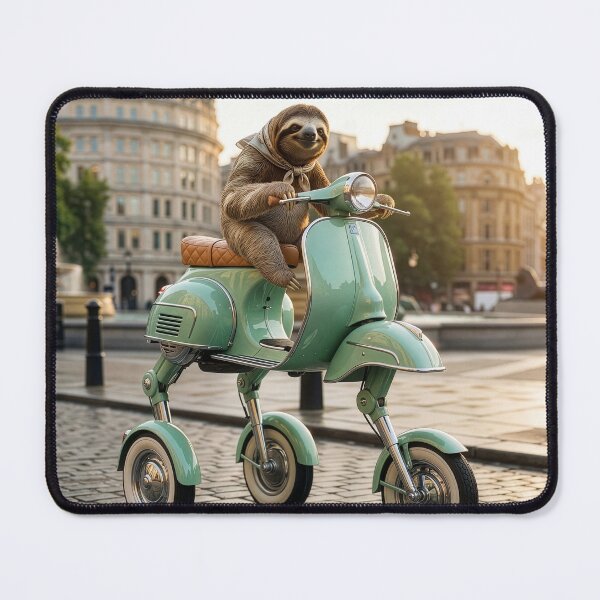 Item preview, Sloth Rides Her Three Wheel Scooter in Paris designed and sold by Tridentulus.