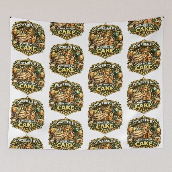 Item preview, Powered by Cake designed and sold by Throwing-Corn.