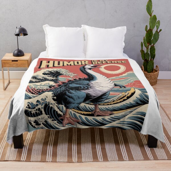 Item preview, Humor Is My Defense – Retro Kaiju Goose Wave Graphic T-Shirt Design designed and sold by NewUSShop.