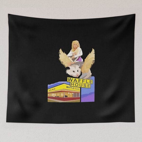 Item preview, Dolly Parton Riding A Winged Possum Over Waffle House  designed and sold by KathrineCody1.