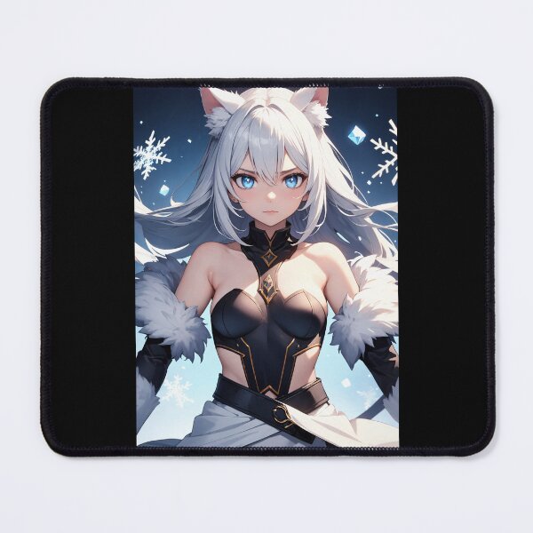 Item preview, Shiruta Konotsuki Winter Nekomimi – White Haired Anime Cat Girl Warrior Art designed and sold by iloveanimechibi.