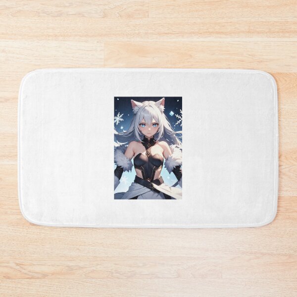 Item preview, Shiruta Konotsuki Winter Nekomimi – White Haired Anime Cat Girl Warrior Art designed and sold by iloveanimechibi.