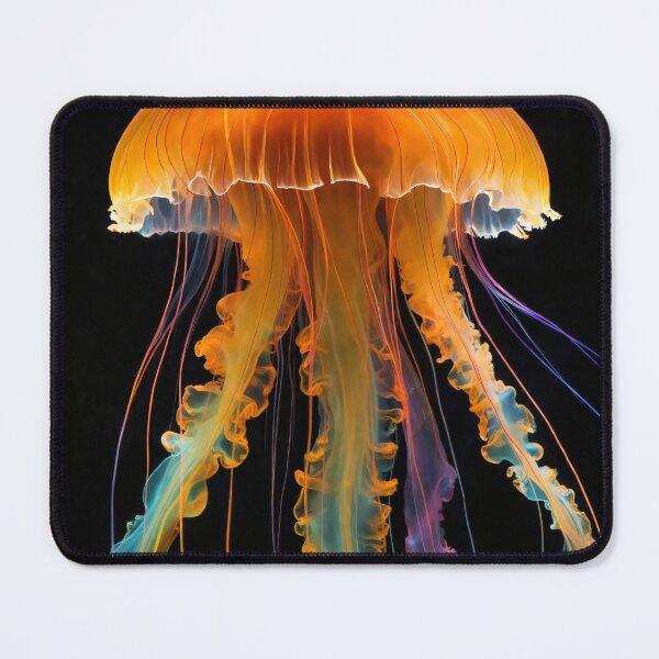 Item preview, Neon Sunset Jellyfish Glow Art designed and sold by Kaleidoscope Print.