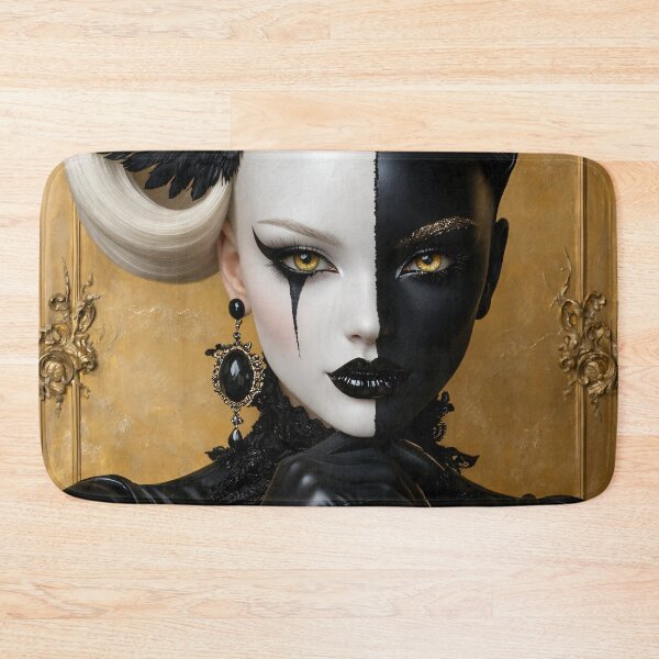 Item preview, Black and White Gothic Catwoman Portrait designed and sold by Kaleidoscope Print.