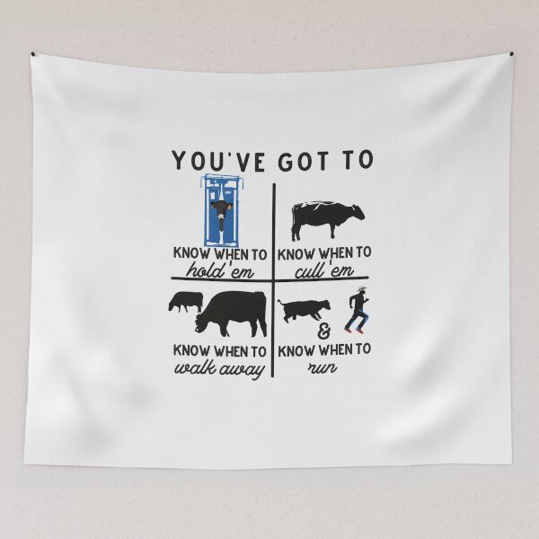 Item preview, Funny Rancher Know When To Hold Em Classic T-Shirt  Western Cow Humor Graphic  designed and sold by KathrineCody1.
