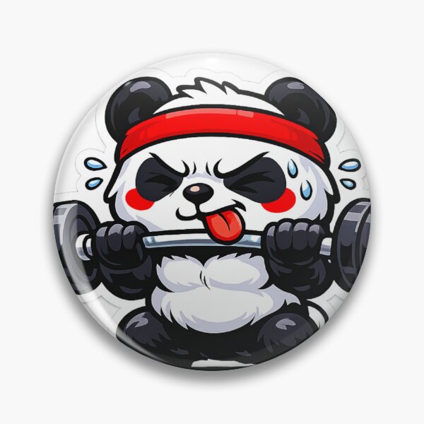 Item preview, Cute Gym Panda – Funny Workout Panda | Fitness Lover & Gym Motivation Design designed and sold by WittyWear Designs.