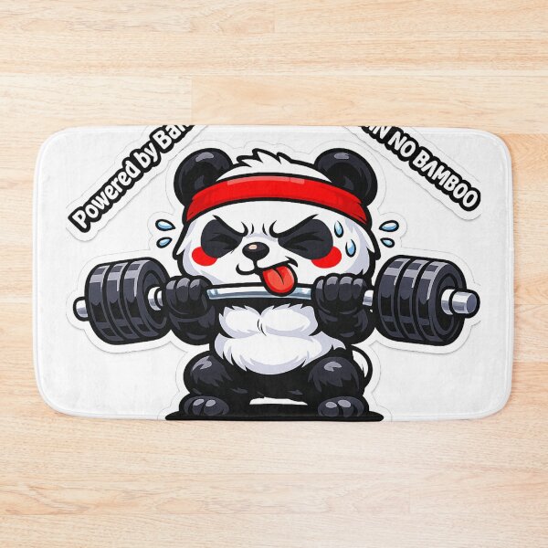 Item preview, Cute Gym Panda – Funny Workout Panda | Fitness Lover & Gym Motivation Design designed and sold by WittyWear Designs.