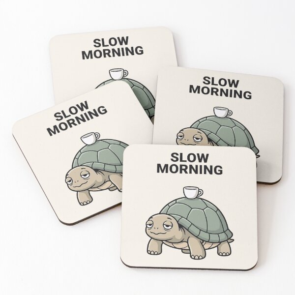 Item preview, Slow Morning Turtle Shirt – Funny Sleepy Turtle Coffee Meme T-Shirt designed and sold by ZyxDes.