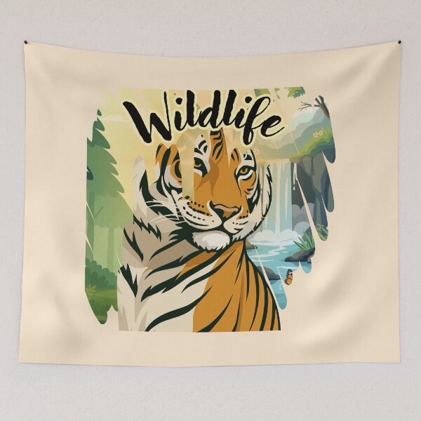 Item preview, Majestic Tiger Portrait: Jungle Oasis Watercolor Wildlife Art designed and sold by PriyaMagic.