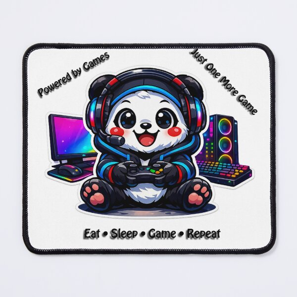 Item preview, Cute Gamer Panda – Funny Gaming Panda | Eat Sleep Game Repeat designed and sold by WittyWear Designs.