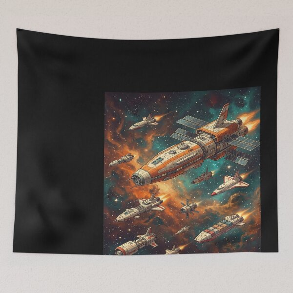 Item preview, Spacecraft Fleet in Nebula designed and sold by ForThe2F0X1Folks.