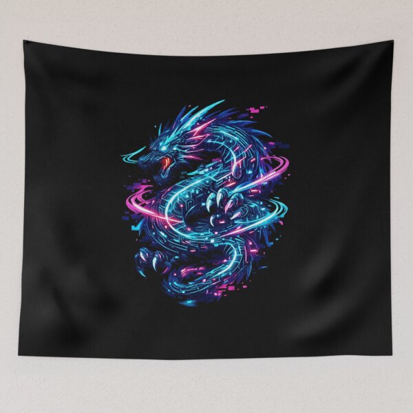 Item preview, Cyberpunk Neon Dragon – Futuristic Circuit Dragon Glitch Streetwear Graphic designed and sold by JonelCrafts.