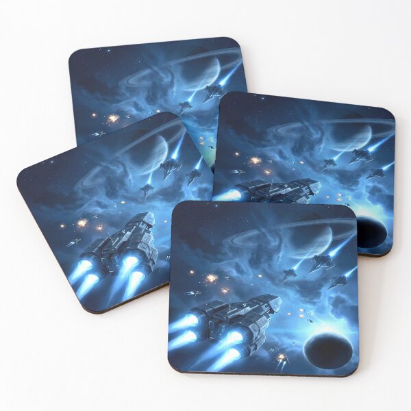 Item preview, Space Battle with Spaceships and Planets designed and sold by ForThe2F0X1Folks.