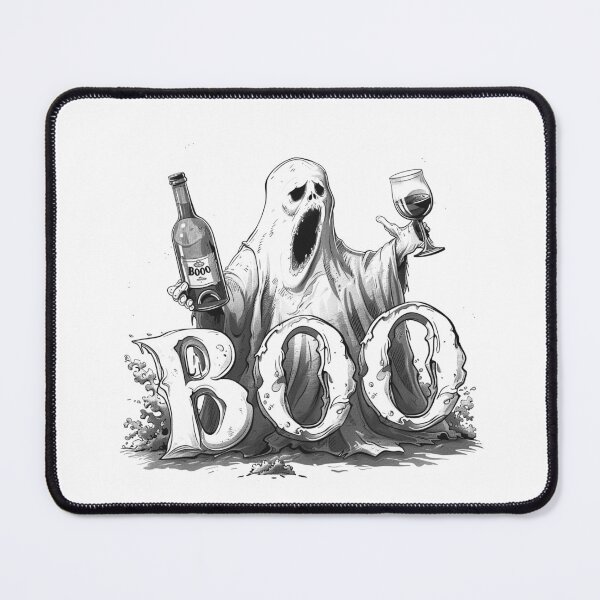 Item preview, Funny Boo Ghost Wine Design | Spooky Halloween Drinking Art designed and sold by inkoutninja.