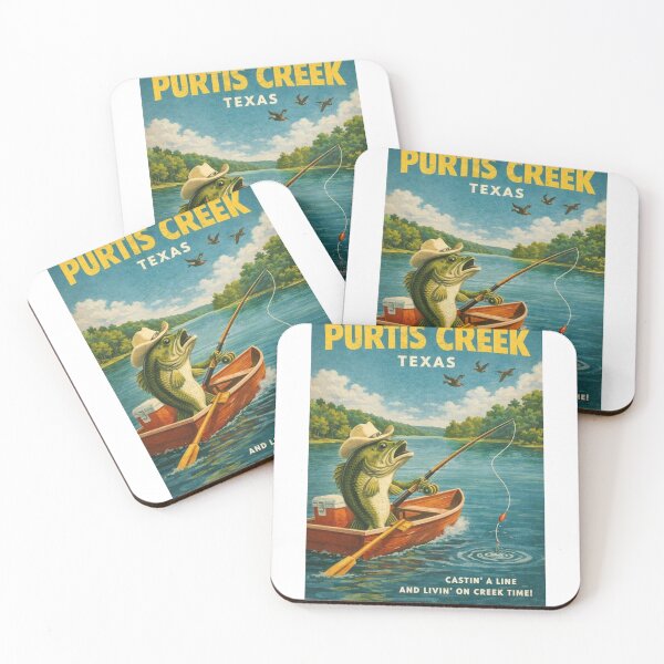 Item preview, Purtis Creek Texas Bass Fishing Lake Cabin Vintage Outdoor designed and sold by Aryabek.