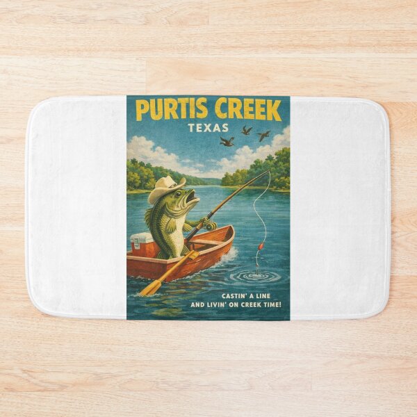 Item preview, Purtis Creek Texas Bass Fishing Lake Cabin Vintage Outdoor designed and sold by Aryabek.