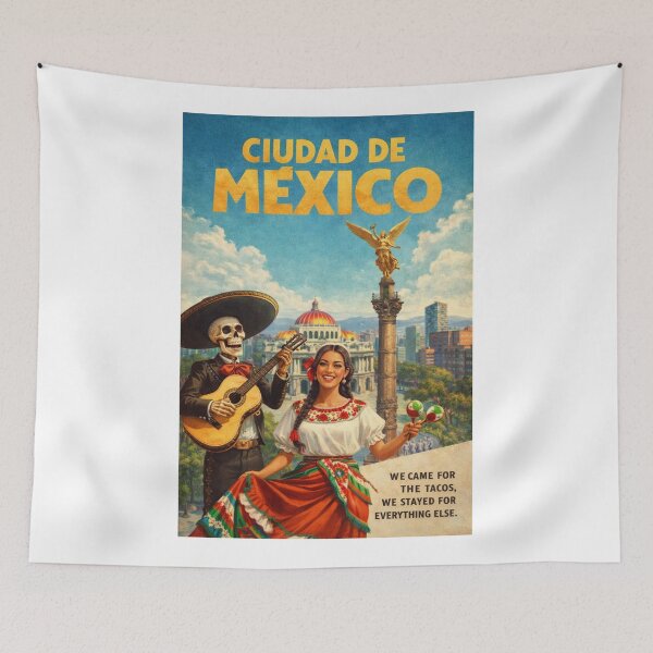 Item preview, Ciudad de Mexico Angel of Independence Mariachi Folklorico Vintage Travel  designed and sold by Aryabek.