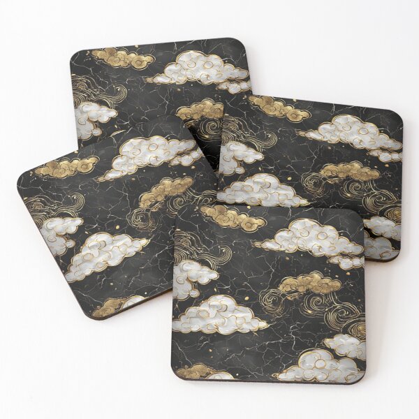 Item preview, Kintsugi Skies: Golden Veins and Celestial Clouds designed and sold by Jimakmo.