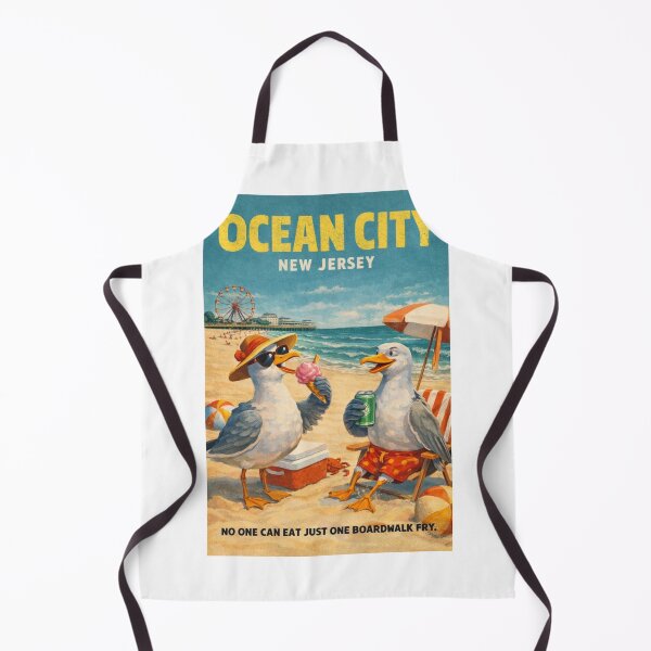 Item preview, Ocean City New Jersey Boardwalk Beach Seagulls Vintage Summer Travel designed and sold by Aryabek.