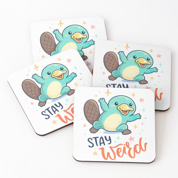 Item preview, Stay Weird, Cute Cartoon Duck Bill And Beaver Tail designed and sold by graphic-genie.