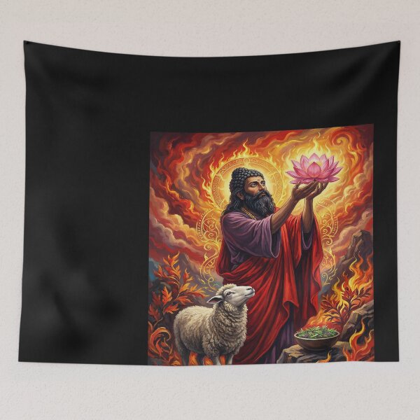 Item preview, Spiritual Figure with Lotus and Sheep designed and sold by ForThe2F0X1Folks.