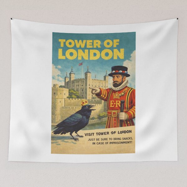 Item preview, Tower of London London England White Tower Ravens Yeoman Warders and Thames River Fortress designed and sold by Aryabek.