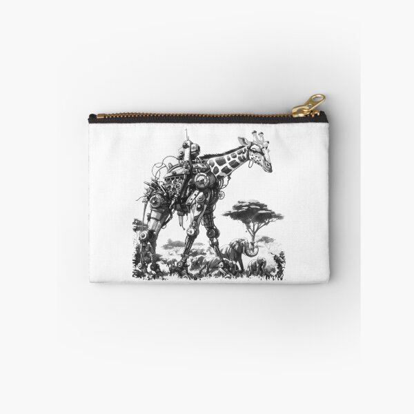 Item preview, Robotic Giraffe Safari Design | Futuristic African Wildlife Black and White Art designed and sold by inkoutninja.