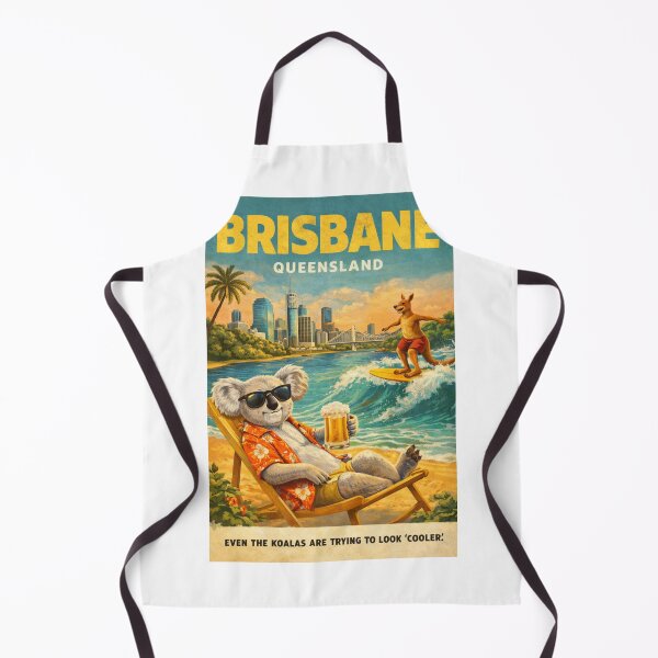 Item preview, Brisbane Queensland Australia Brisbane River Story Bridge Skyline South Bank Kangaroo Surf Scene designed and sold by Aryabek.