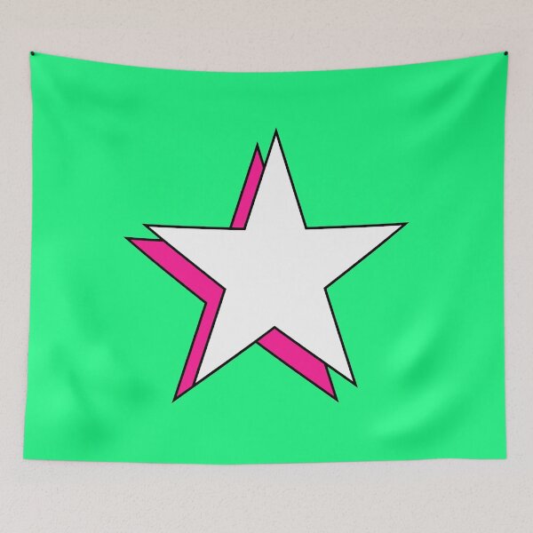 Item preview, Hot Pink White Minimalist Y2K Aesthetic Offset Shadow Star designed and sold by Aesthetic Crew.
