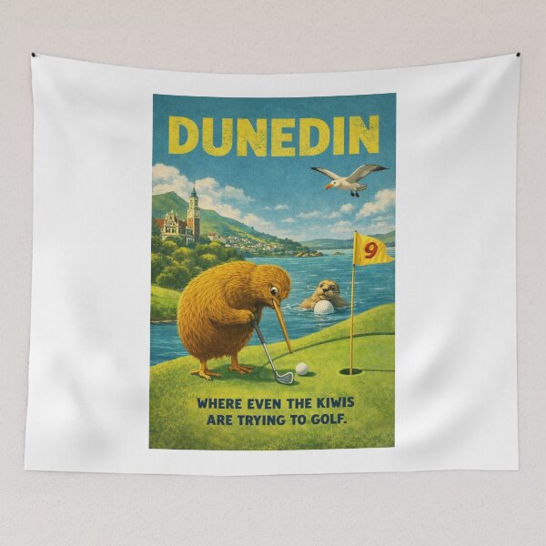 Item preview, Dunedin Otago New Zealand Otago Harbour and St Clair Golf Coast Scene with Otago Peninsula Landscape designed and sold by Aryabek.