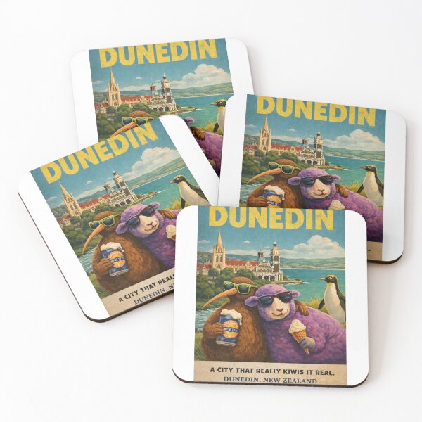 Item preview, Dunedin New Zealand Historic Otago Harbour Skyline with Dunedin Railway Station and Otago Peninsula Coast designed and sold by Aryabek.