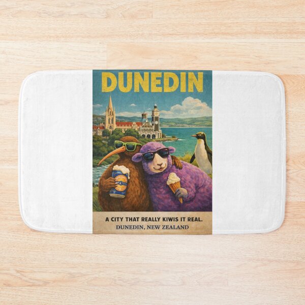 Item preview, Dunedin New Zealand Historic Otago Harbour Skyline with Dunedin Railway Station and Otago Peninsula Coast designed and sold by Aryabek.