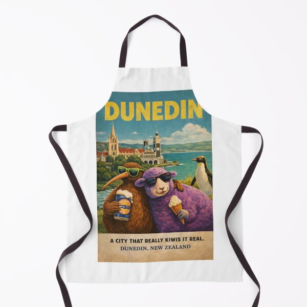 Item preview, Dunedin New Zealand Historic Otago Harbour Skyline with Dunedin Railway Station and Otago Peninsula Coast designed and sold by Aryabek.