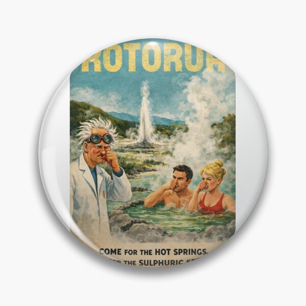 Item preview, Rotorua New Zealand Whakarewarewa Geothermal Valley and Lake Rotorua Hot Springs Landscape designed and sold by Aryabek.