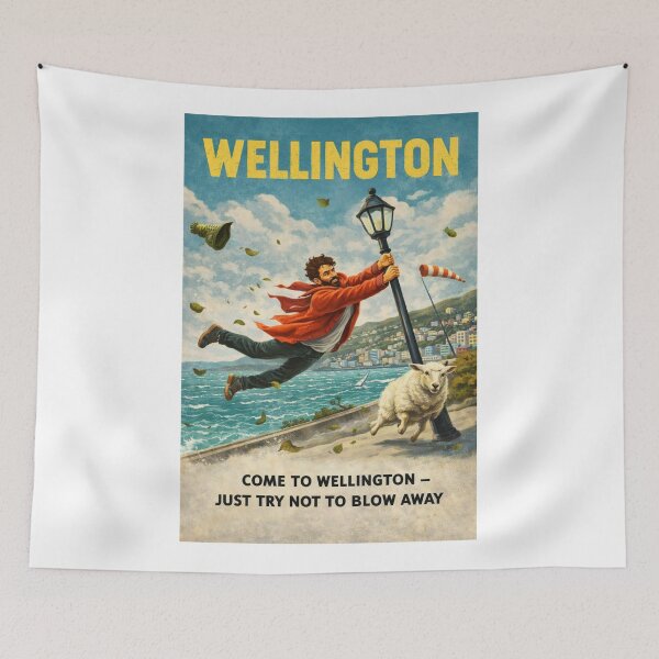 Item preview, Wellington New Zealand Wellington Harbour Waterfront and Mount Victoria Windy Coastal Capital designed and sold by Aryabek.