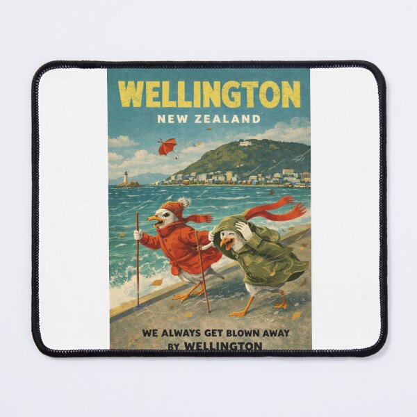 Item preview, Wellington New Zealand Windy Waterfront and Oriental Bay Harbour with Mount Victoria Skyline designed and sold by Aryabek.