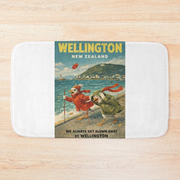 Item preview, Wellington New Zealand Windy Waterfront and Oriental Bay Harbour with Mount Victoria Skyline designed and sold by Aryabek.