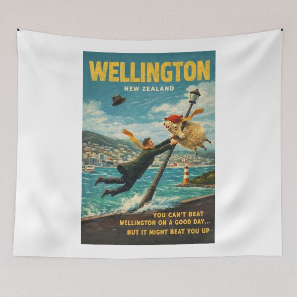 Item preview, Wellington New Zealand Harbour Coastline with Mount Victoria and Oriental Bay Waterfront designed and sold by Aryabek.