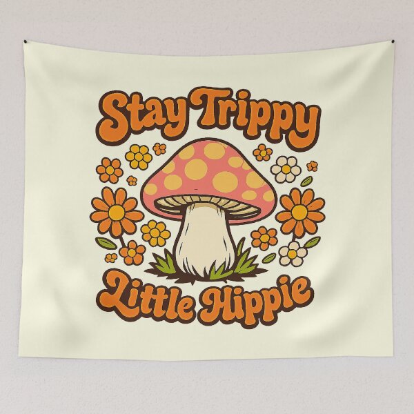 Item preview, Stay Trippy Little Hippie Retro Mushroom 70s Aesthetic designed and sold by Far Out Goods.