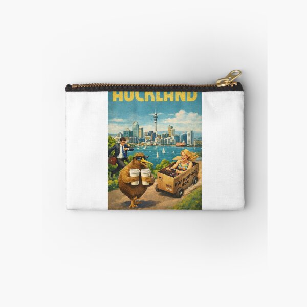 Item preview, Auckland New Zealand Skyline Along Waitemata Harbour with Sky Tower and Auckland CBD Waterfront Taxi Scene designed and sold by Aryabek.