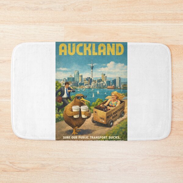 Item preview, Auckland New Zealand Skyline Along Waitemata Harbour with Sky Tower and Auckland CBD Waterfront Taxi Scene designed and sold by Aryabek.
